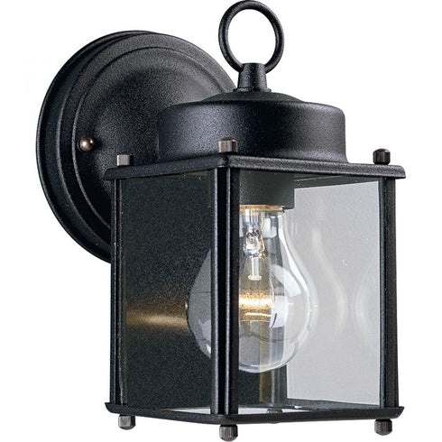Progress Flat Glass Lantern P5607 09 1 100 Watt MED WALL LANTERN in Brushed Nickel Finish Model: P5607-09
