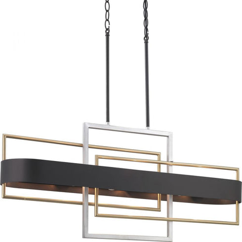 Progress Adagio P400170 031 6 60 Watt CAND ISLAND in Matte Black Finish Model: P400170-031