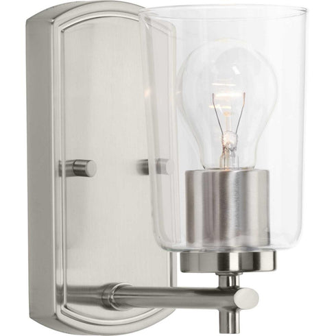 Progress Adley P300154 009 1 60 Watt MED BATH BRACKET in Brushed Nickel Finish Model: P300154-009