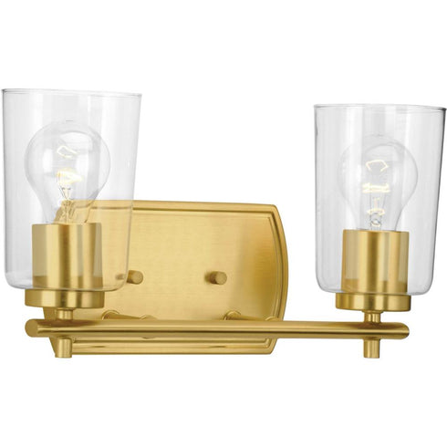 Progress Adley P300155 009 2 60 Watt MED BATH BRACKET in Brushed Nickel Finish Model: P300155-009