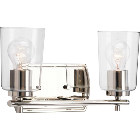 Progress Adley P300155 009 2 60 Watt MED BATH BRACKET in Brushed Nickel Finish Model: P300155-009