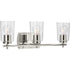 Progress Adley P300156 009 3 60 Watt MED BATH BRACKET in Brushed Nickel Finish Model: P300156-009