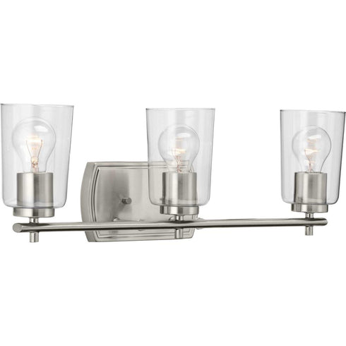 Progress Adley P300156 009 3 60 Watt MED BATH BRACKET in Brushed Nickel Finish Model: P300156-009