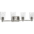 Progress Adley P300157 009 4 60 Watt MED BATH BRACKET in Brushed Nickel Finish Model: P300157-009
