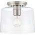 Progress Adley P350213 009 1 60 Watt MED FLUSH MOUNT in Brushed Nickel Finish Model: P350213-009