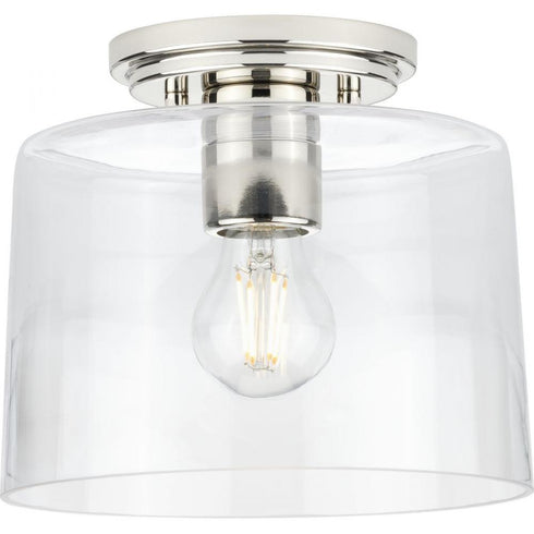 Progress Adley P350213 009 1 60 Watt MED FLUSH MOUNT in Brushed Nickel Finish Model: P350213-009