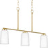 Progress Adley P400348 009 3 Light LINEAR CHAND in Brushed Nickel Finish Model: P400348-009