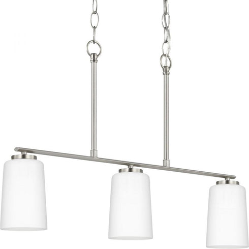 Progress Adley P400348 009 3 Light LINEAR CHAND in Brushed Nickel Finish Model: P400348-009
