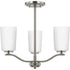 Progress Adley P400349 009 3 Light CHANDELIER CONV in Brushed Nickel Finish Model: P400349-009