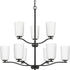 Progress Adley P400351 009 9 Light CHANDELIER in Brushed Nickel Finish Model: P400351-009