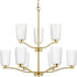 Progress Adley P400351 009 9 Light CHANDELIER in Brushed Nickel Finish Model: P400351-009