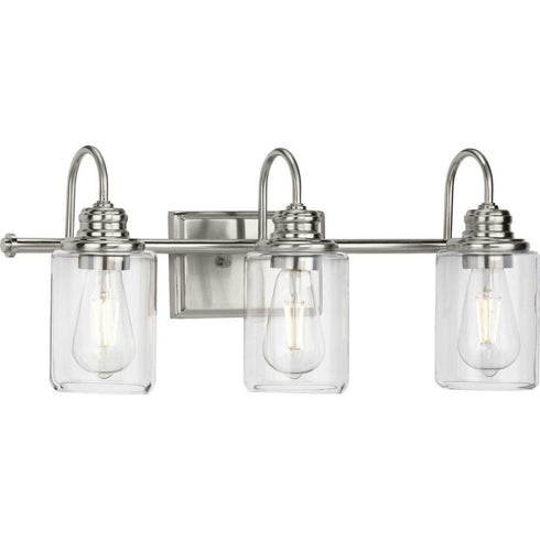 Progress Aiken P300322 009 3 60 Watt MED BATH BRACKET in Brushed Nickel Finish Model: P300322-009