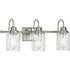 Progress Aiken P300322 009 3 60 Watt MED BATH BRACKET in Brushed Nickel Finish Model: P300322-009