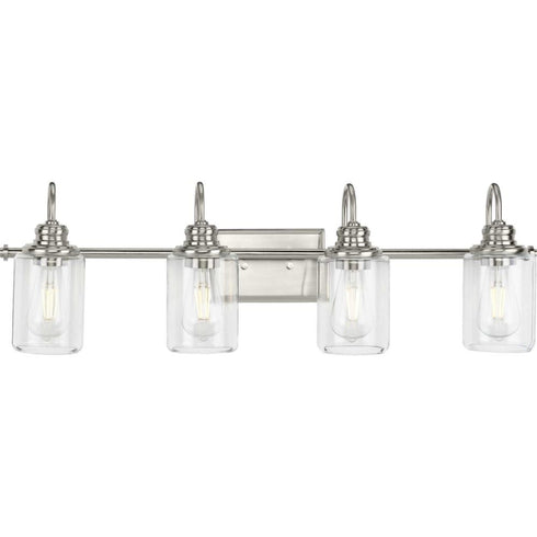 Progress Aiken P300323 009 4 60 Watt MED BATH BRACKET in Brushed Nickel Finish Model: P300323-009