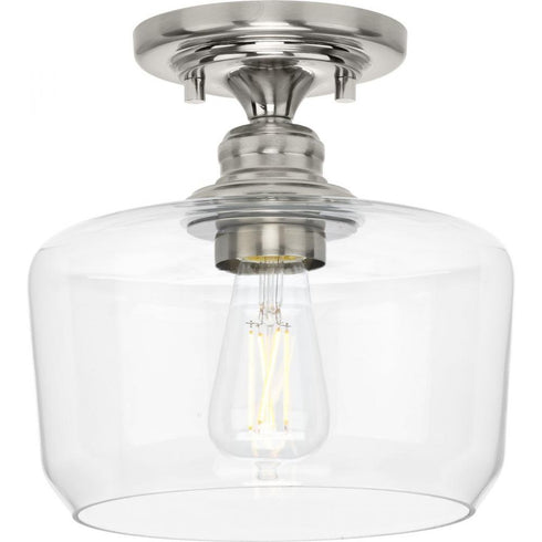 Progress Aiken P350214 009 1 60 Watt MED FLUSH MOUNT in Brushed Nickel Finish Model: P350214-009