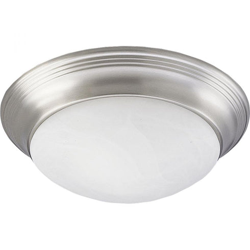 Progress Alabaster Glass P3697 09 3 60 Watt MED CLSE TO CLG in Brushed Nickel Finish Model: P3697-09