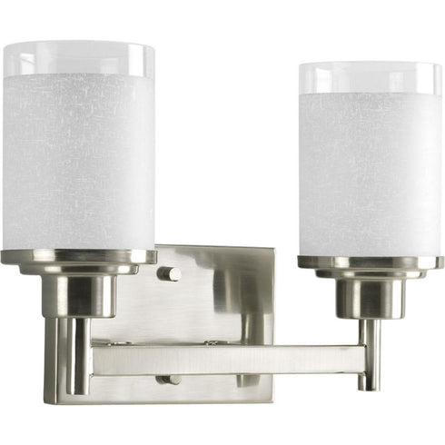 Progress Alexa P2977 09 2 100 Watt MED BATH BRKT in Brushed Nickel Finish Model: P2977-09