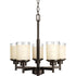 Progress Alexa P4459 09 5 100 Watt MED CHAND in Brushed Nickel Finish Model: P4459-09