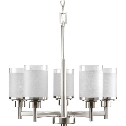 Progress Alexa P4459 09 5 100 Watt MED CHAND in Brushed Nickel Finish Model: P4459-09