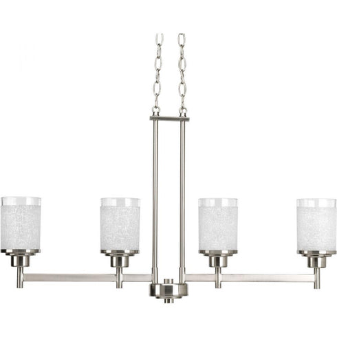 Progress Alexa P4619 09 4 100 Watt MED LINEAR CHAND in Brushed Nickel Finish Model: P4619-09