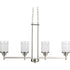 Progress Alexa P4619 09 4 100 Watt MED LINEAR CHAND in Brushed Nickel Finish Model: P4619-09