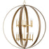 Progress Allegheny Collection Twelve Light in Soft Gold Rustic Modern Pendant Model: P400409-205