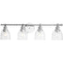 Progress Ambrose P300376 015 4 60 Watt MED BATH BRACKET in Polished Chrome Finish Model: P300376-015
