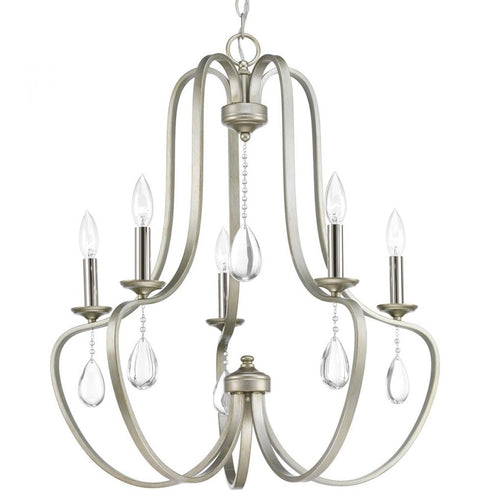 Progress Anjoux Five Light Chandelier in Antique Bronze Finish Model: P400087-020