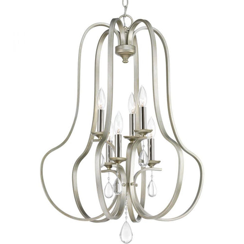 Progress Anjoux Six Light Pendant in Antique Bronze Finish Model: P500100-020