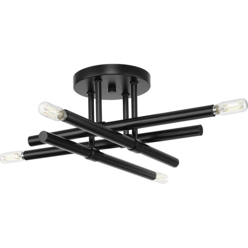 Progress Arya P350257 191 4 Light SEMI FLUSH in Brushed Gold Finish Model: P350257-191