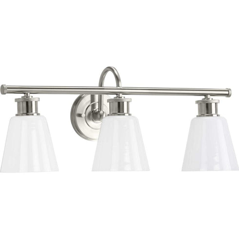 Progress Ashford P300316 009 3 100 Watt MED BATH BRACKET in Brushed Nickel Finish Model: P300316-009