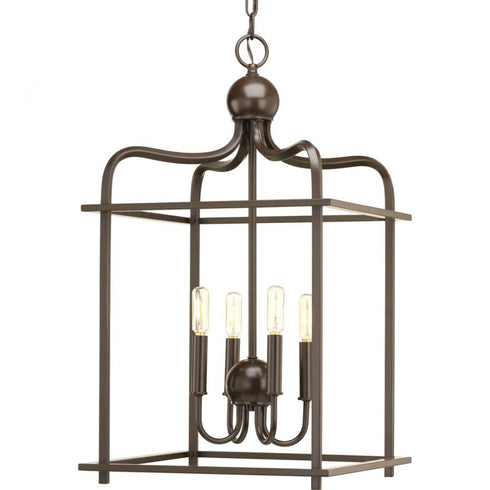 Progress Assembly Hall P500036 009 4 60 Watt CAND PENDANT in Brushed Nickel Finish Model: P500036-009