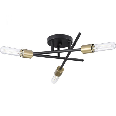Progress Astra P350225 009 3 Light SEMIFLUSH in Brushed Nickel Finish Model: P350225-009
