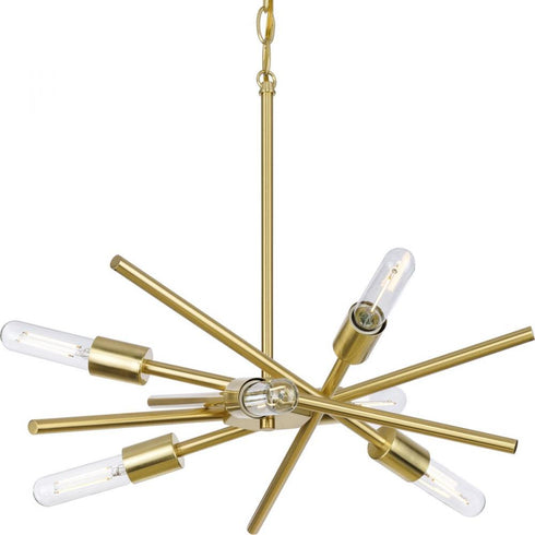 Progress Astra P400108 009 6 60 Watt MED CHANDELIER in Brushed Nickel Finish Model: P400108-009