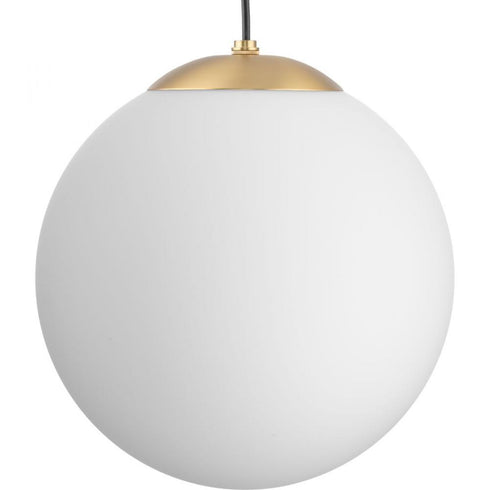 Progress Atwell Collection in Brushed Nickel and Opal Glass Globe Large Hanging Pendant Light Model: P500463-009