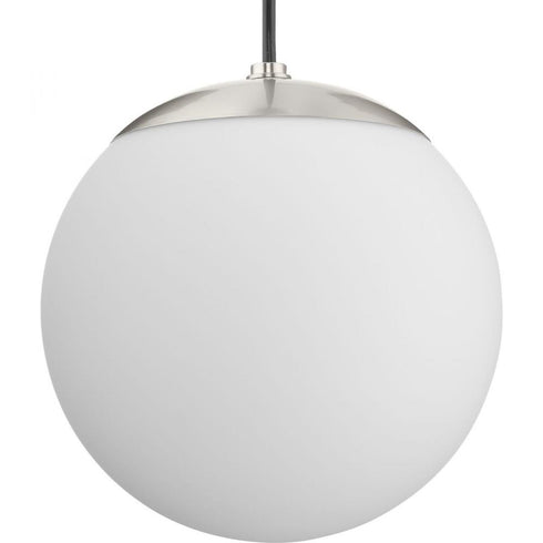 Progress Atwell Collection in Brushed Nickel and Opal Glass Globe Small Hanging Pendant Light Model: P500461-009