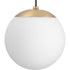 Progress Atwell Collection in Brushed Nickel and Opal Glass Globe Small Hanging Pendant Light Model: P500461-009