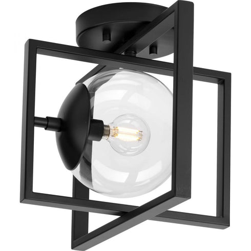 Progress Atwell P350218 009 1 60 Watt CAND SEMI FLUSH in Brushed Nickel Finish Model: P350218-009