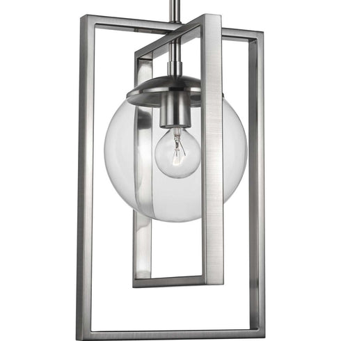 Progress Atwell P500283 009 1 60 Watt CAND PENDANT in Brushed Nickel Finish Model: P500283-009