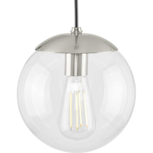 Progress Atwell P500309 009 1 60 Watt MED PENDANT in Brushed Nickel Finish Model: P500309-009