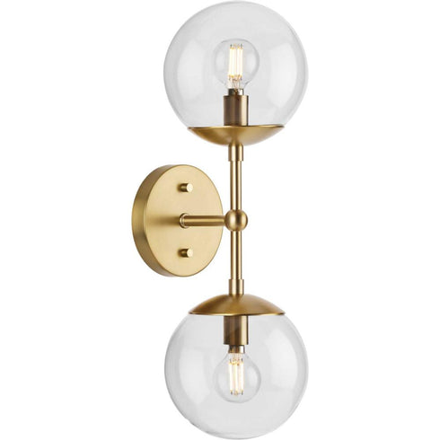 Progress Atwell P710114 009 2 Light WALL SCONCE in Brushed Nickel Finish Model: P710114-009