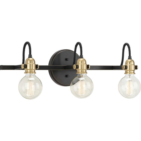 Progress Axle P300191 009 3 60 Watt MED BATH BRACKET in Brushed Nickel Finish Model: P300191-009