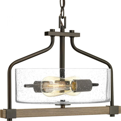 Progress Barnes Mill P350059 020 3 75 Watt MED SEMI FLUSH in Antique Bronze Finish Model: P350059-020