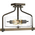 Progress Barnes Mill P350059 020 3 75 Watt MED SEMI FLUSH in Antique Bronze Finish Model: P350059-020