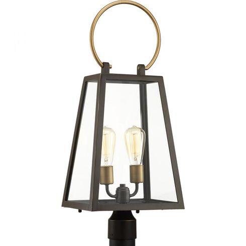 Progress Barnett P540028 020 2 60 Watt MED POST LANTERN in Antique Bronze Finish Model: P540028-020