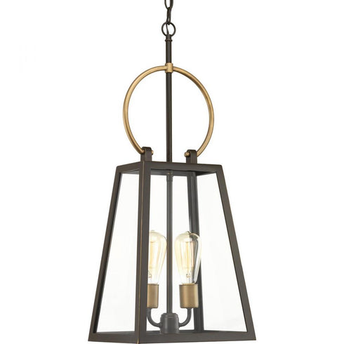 Progress Barnett P550028 020 2 60 Watt MED HANGING LANTERN in Antique Bronze Finish Model: P550028-020