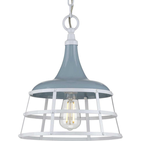 Progress Bastille P500236 030 1 60 Watt MED PENDANT in White Finish Model: P500236-030