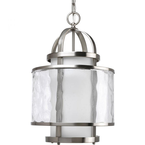 Progress Bay Court P3701 09 1 100 Watt MED FOYER LANTERN in Brushed Nickel Finish Model: P3701-09