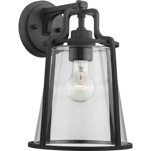 Progress Benton Harbor P560185 031 1 100 Watt MED WALL LANTERN in Textured Black Finish Model: P560185-031