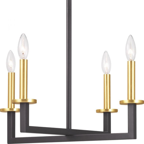 Progress Blakely 4 Light P400179 143 4 60 Watt CAND CHANDELIER in Graphite Finish Model: P400179-143